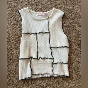 Blue Blush color block crop top. Lightly worn, great condition